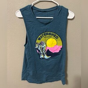 Blue Graphic Tank Top